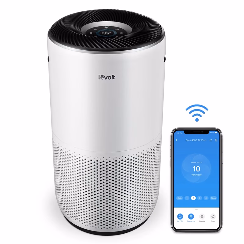 Levoit Core 400S smart luftrenare med H13 HEPA-filter och AirSight Plus sensor, vit